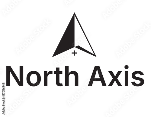Minimalist Black Compass Logo with Geometric Design – "North Axis" Concept