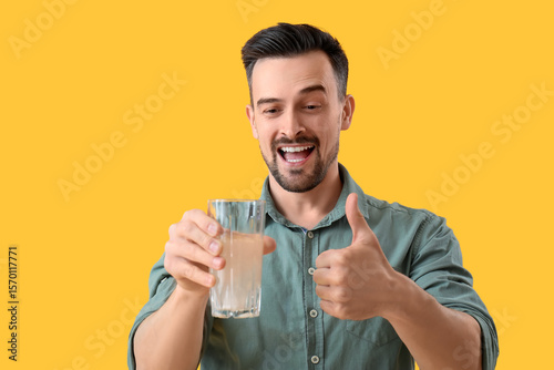 Young man with dissolved ta...