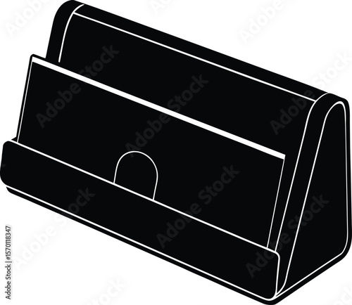 business card holder on white background.eps