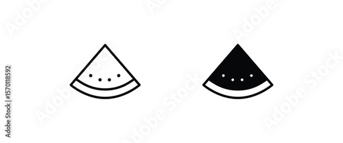 watermelon slice Half and whole, piece water melon healthy nutrition dieting Fruit line flat icons set, editable stroke isolated on white, linear vector outline illustration, symbol logo design style