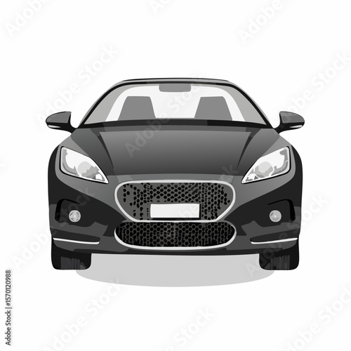 Sports Car Front Stock Image Vectors and Vector Art isolated on white background.