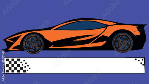 Futuristic sports car coupe in minimalist style