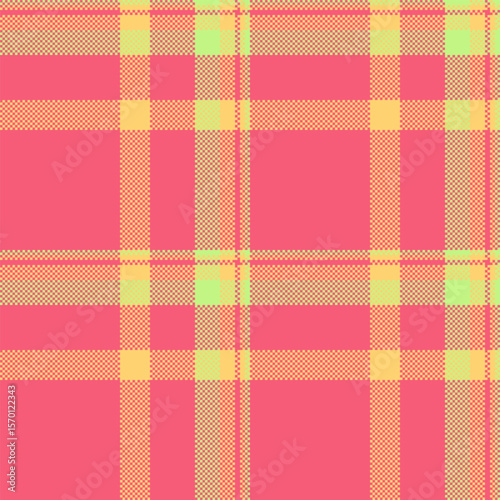 Vibrant pastel plaid pattern in pink, yellow, and green.  Ideal for textile design, website backgrounds, or playful branding.