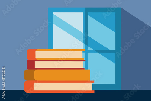Books Near Window with Soft Daylight