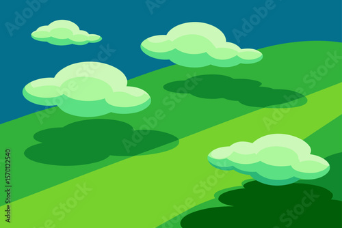 Shadows Over Green Meadows Aerial View