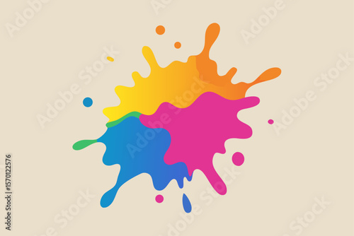 Expressive Canvas with Ink Color Splash