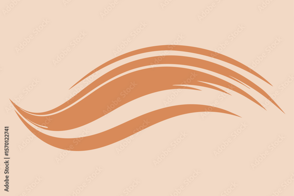 Fototapeta premium Dry Brush Wave Stroke on Beige Canvas