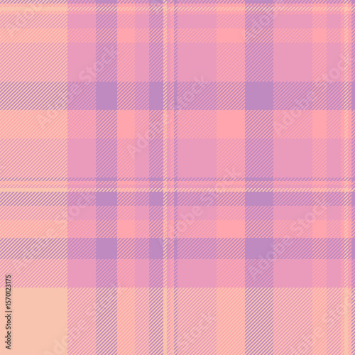 Soft pastel pink and purple plaid pattern.  Ideal for textile design, fashion, websites, or backgrounds.  Subtle texture adds visual interest.  Creates a calming and feminine aesthetic.