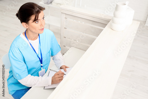 Female medical intern with ...