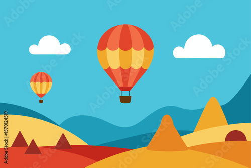 Hot Air Balloons Flying Over Cappadocia