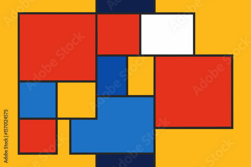 Irregular Color Blocks in Modern Art Composition