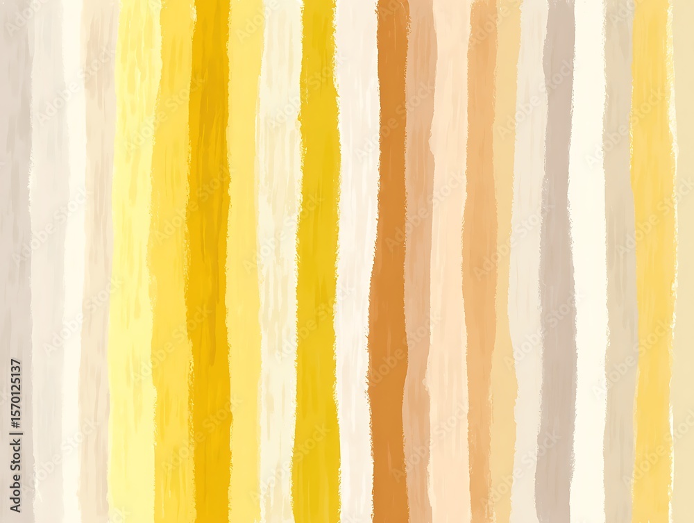 Naklejka premium Soft butter yellow and cream stripes on pastel ivory background.