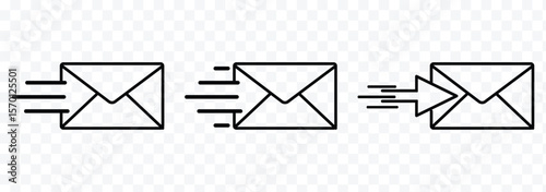 Mail icon. Mail envelop icon . Mail icon. Email sign. Envelope vector set. Send message sign. Received message. Speed delivery symbol. eps 10