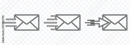 Mail icon. Mail envelop icon . Mail icon. Email sign. Envelope vector set. Send message sign. Received message. Speed delivery symbol. eps 10