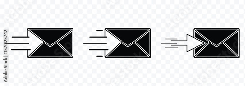 Mail icon. Mail envelop icon . Mail icon. Email sign. Envelope vector set. Send message sign. Received message. Speed delivery symbol. eps 10
