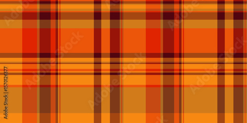 Valentines day seamless tartan check, repetition textile plaid fabric. Old background texture vector pattern in orange and bright colors.