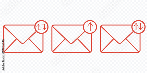 Email send message icon vector set isolated on transparent background. Speed delivery symbol. Email icon. E-mail icon, Message send icon on transparent background eps 10