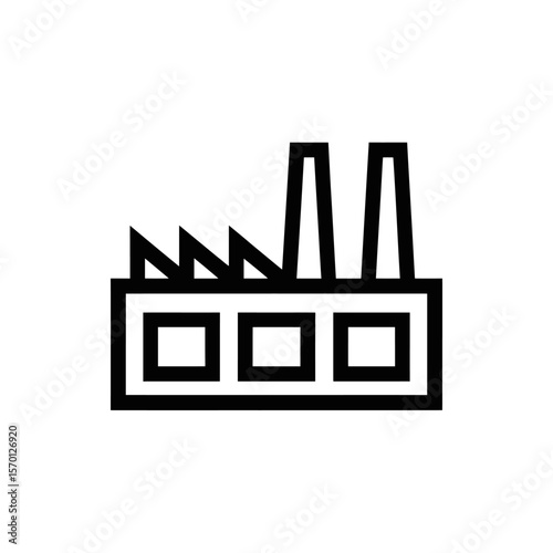 A stark factory outline symbolizing industrial decline and environmental concerns in minimalist