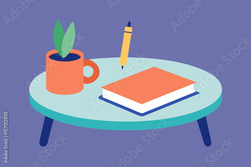 Minimal Table with Journal and Pen