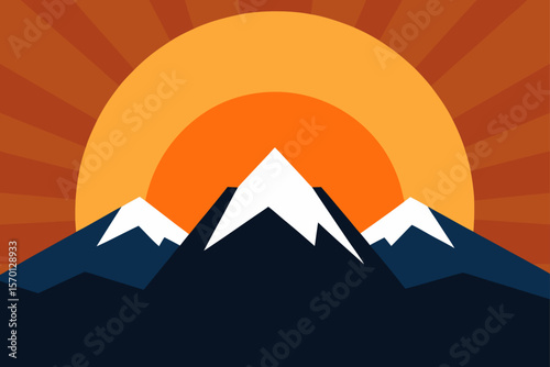 Mountain Ridge Sunrise Symbolic Scene
