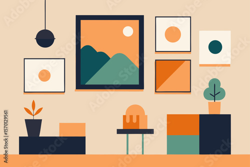 Minimalist Wall Gallery in Living Room