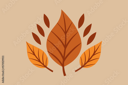 Rustic Wood Grain with Dried Leaves Texture