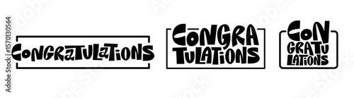 Congratulations banner lettering design Fun and joyful typographic message