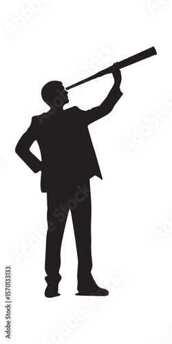 Silhouette of a person, man, or soldier with a rifle, suitable for illustration, vector, sport, or war themes