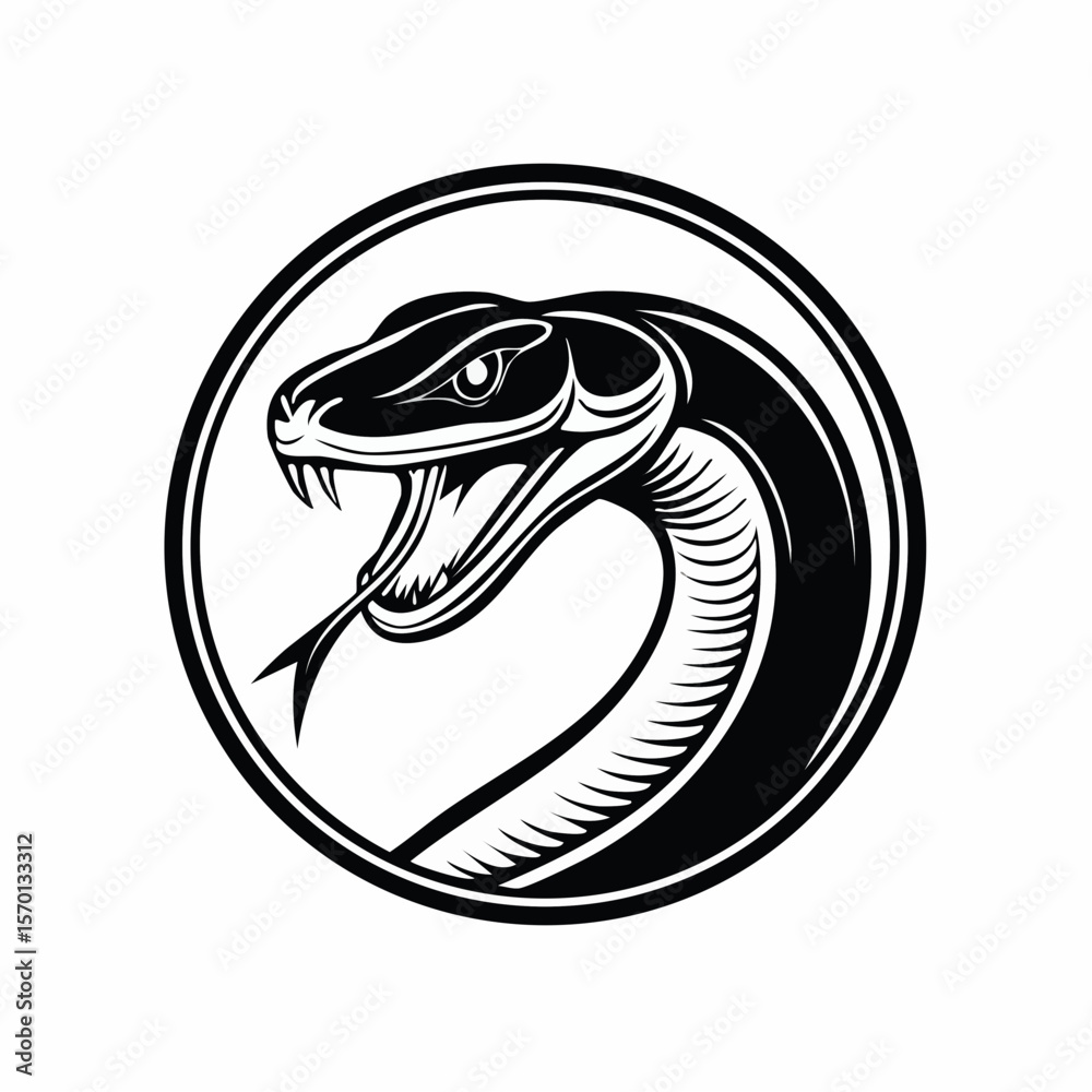Obraz premium Creative Black Mamba Icon Logo Stock Vector isolated on white background.