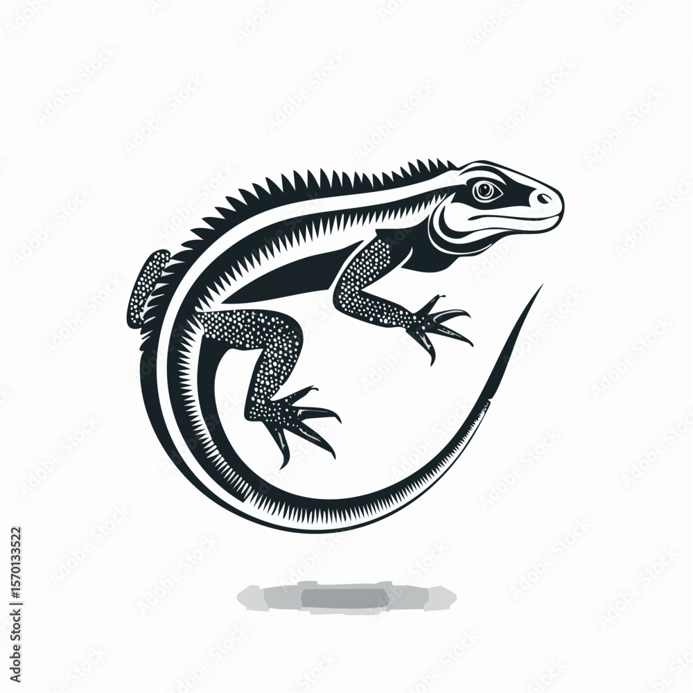 Fototapeta premium Lizard Logo Design Vector Illustration isolated on white background.