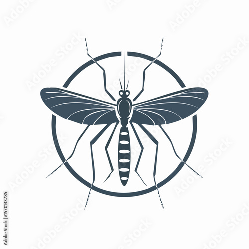 Aedes Aegypti Mosquitoes Logo Vector Icon Stock Vector on white background.