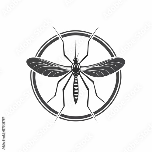 Aedes Aegypti Mosquitoes Logo Vector Icon Stock Vector on white background.