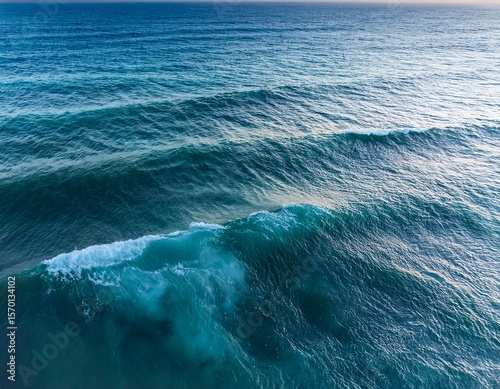 seamless of natural color of sea ocean daylight water surface with waves theme seamless square pattern texture design reference background top down details photo