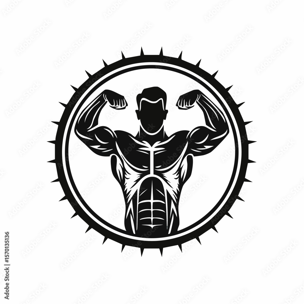 Obraz premium Bodybuilding Logo Vectors and Illustrations isolated on white background.