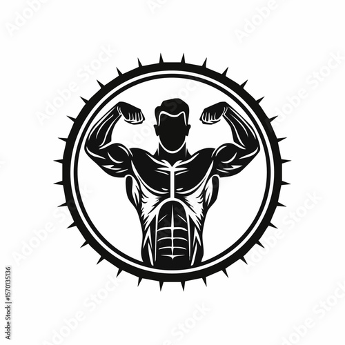 Bodybuilding Logo Vectors and Illustrations  isolated on white background.