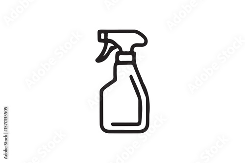 Simple Line Art Illustration of a Spray Bottle.Clean, minimalist line drawing of a spray bottle.