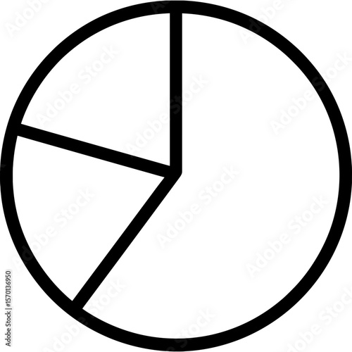 Unequal parts black and white outline icon vector