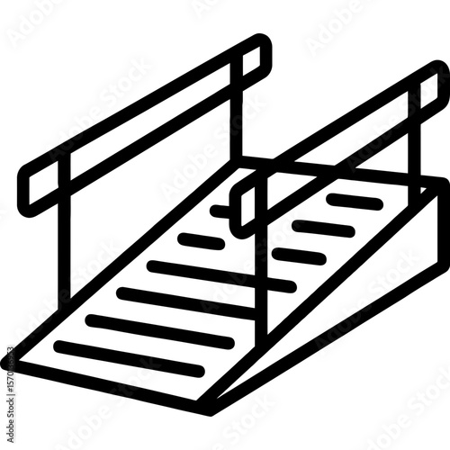 Wheelchair ramp outline icon vector