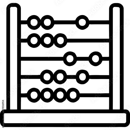 Abacus counting beads outline icon vector