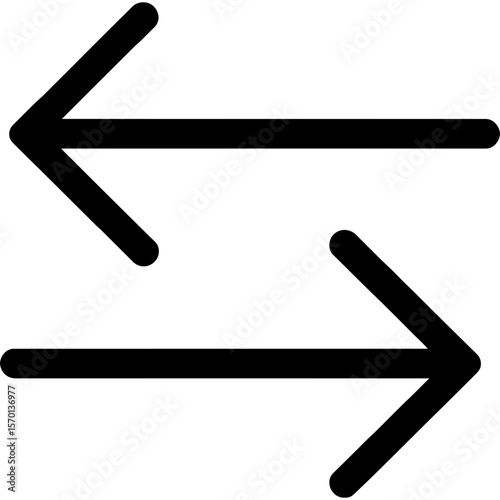 Double arrow bidirectional indicator outline icon vector