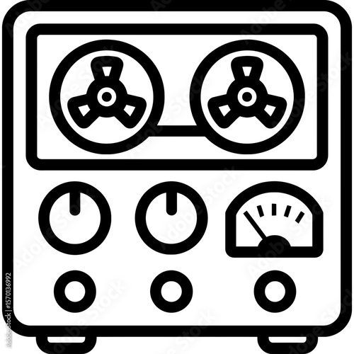 Tape delay unit outline icon vector