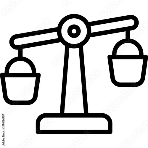 Balance scale toy outline icon vector