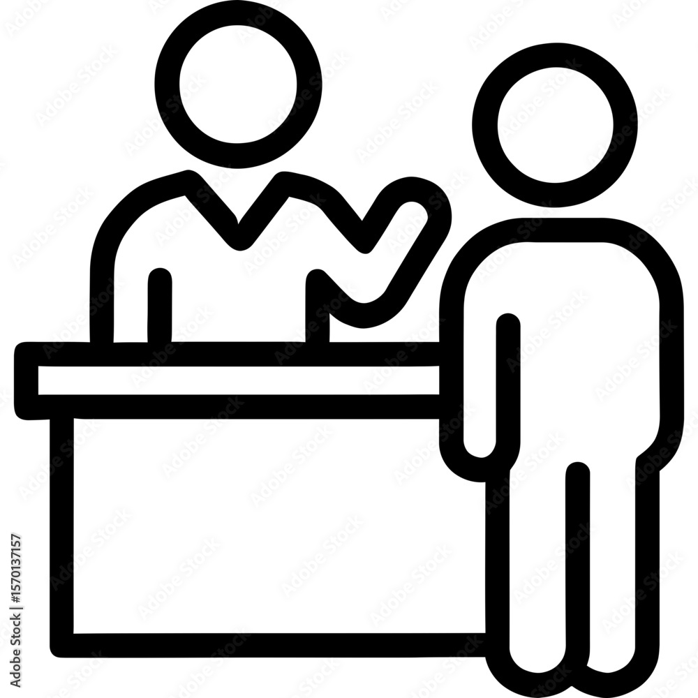 Customer and service provider outline icon vector