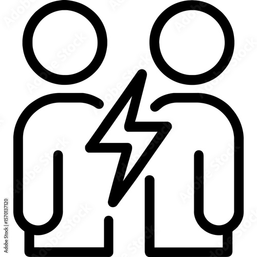 Competitors facing each other outline icon vector