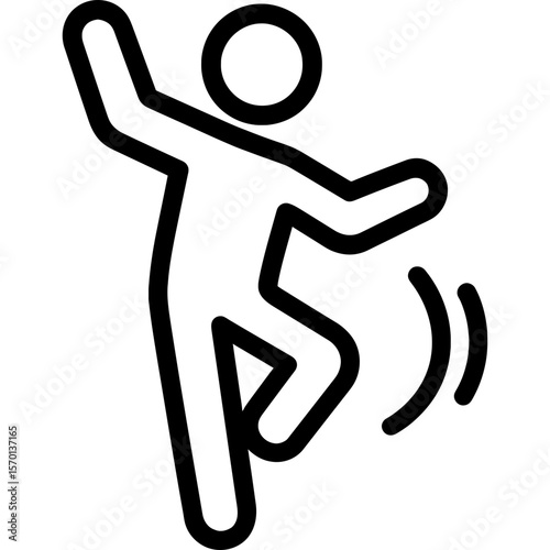 Dancing person outline icon vector