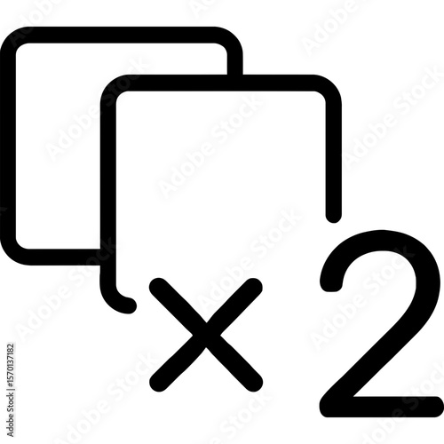 Double multiplication outline icon vector