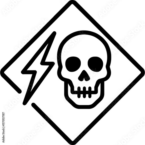 Danger hazard outline icon vector