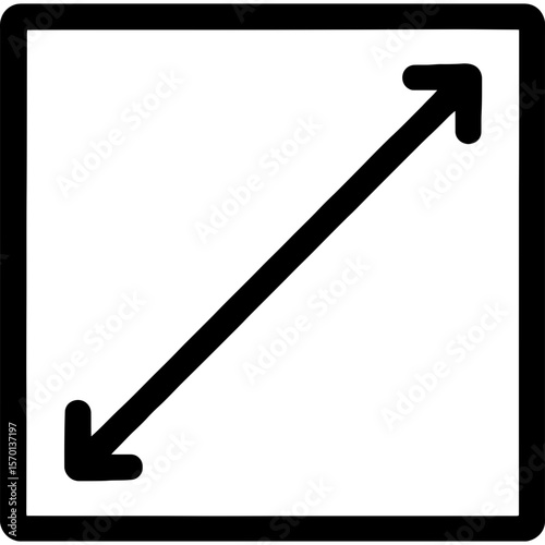 Diagonal distance outline icon vector