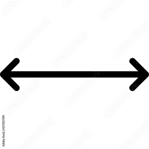 Horizontal distance width outline icon vector
