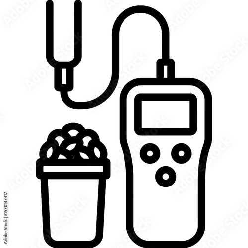 Grain moisture meter outline icon vector